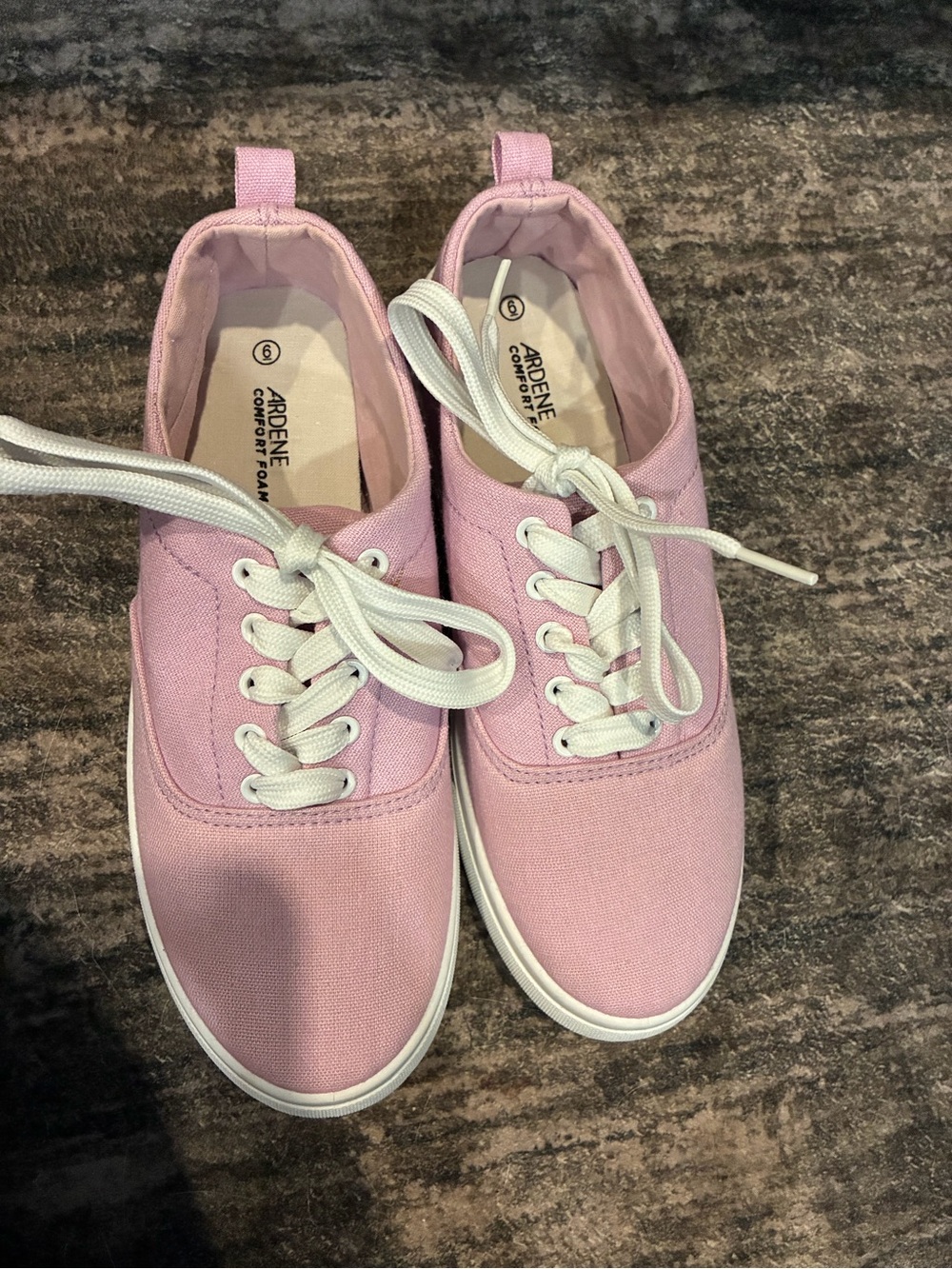 Ardene Light Pink Canvas Lace-Up Sneakers with White Soles